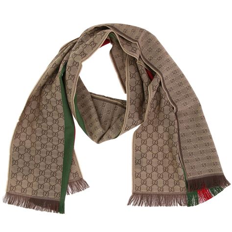 sciarpa gucci uomo misto lana|Sciarpa in misto lana e seta con logo jacquard GUCCI da uomo.